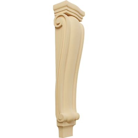 Ekena Millwork 6 3/4"W x 4 1/4"D x 27 1/2"H Extra Large Traditional Pilaster Corbel, Alder CORW07X04X27PTAL